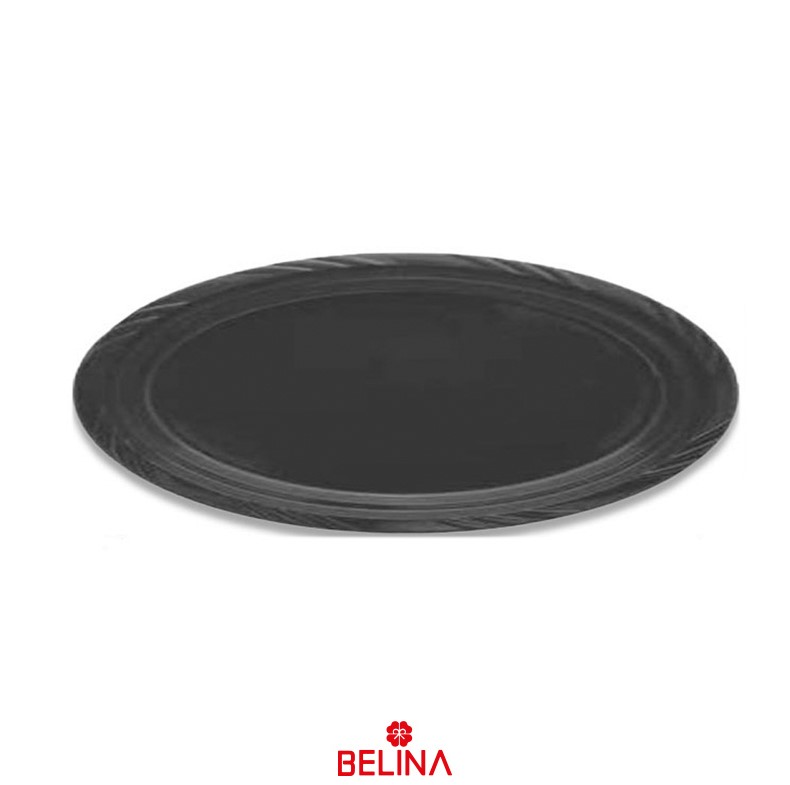 Bandeja plástica ovalada negro 5pcs
