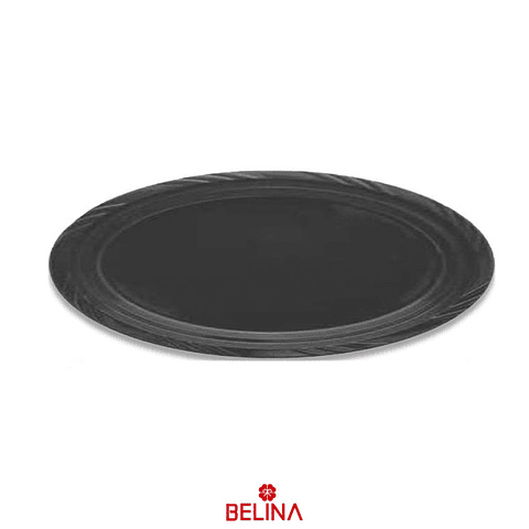 Bandeja plástica ovalada negro 5pcs