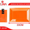 Bandeja rectangular 32x23cm anaranjada 3pcs
