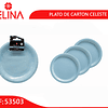 Plato de carton celeste 18cm 6PCS