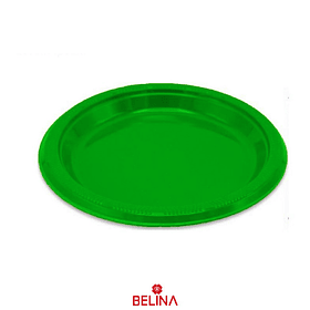 Plato de carton verde 18cm 6PCS