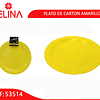 Plato de carton amarillo 23cm 6PCS