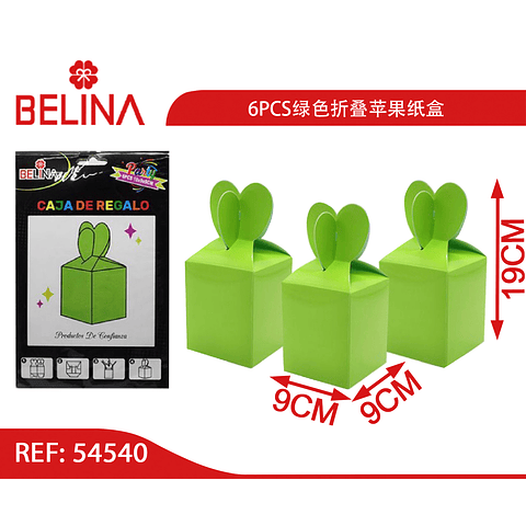Caja de regalo verde 6pcs 19x9x9cm