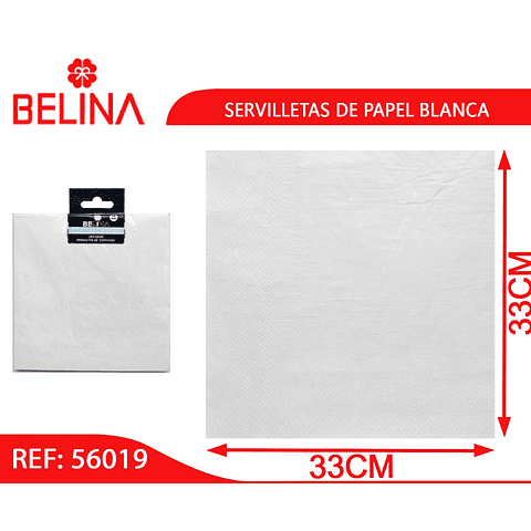 Servilletas de papel blancas 16pcs 33x33cm