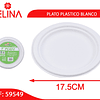Plato plástico 10pcs 17cm blanco