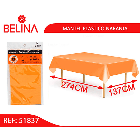 Mantel plastico naranja