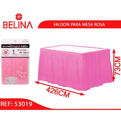 Faldon para mesa rosa