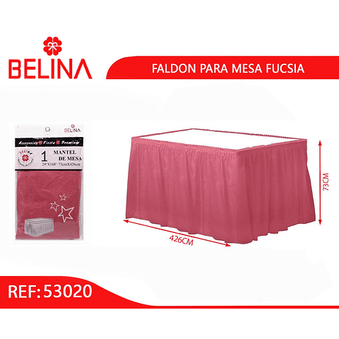 Faldon para mesa fucsia