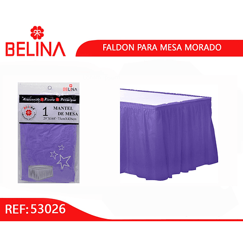 Faldon para mesa morado