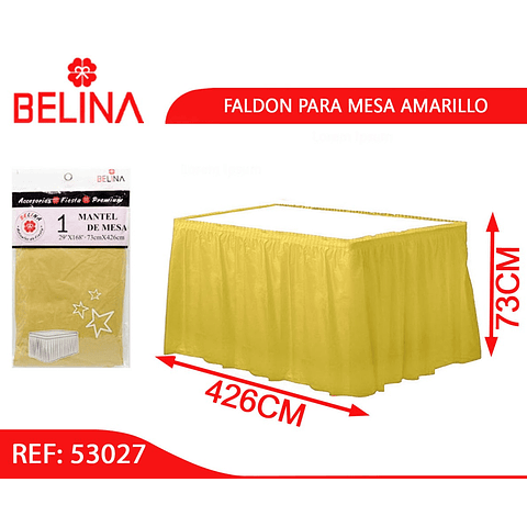 Faldon para mesa amarillo