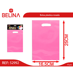 Bolsa plastica rosada 10pcs