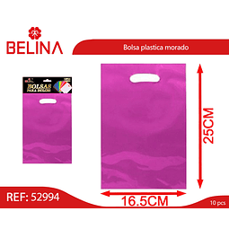 Bolsa plastica morado 10pcs