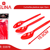 Cucharillas plasticas rojas 12pcs