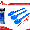 Cucharillas plasticas azul 12pcs