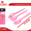 Cucharillas plasticas rosa 12pcs