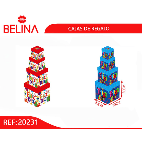 Caja de regalo plegable feliz día 30cm Diseño aleatorio