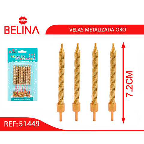 Velas metalizadas oro