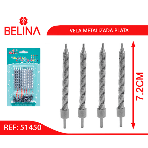 Vela metalizadas plata