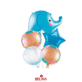 Set de globos elefante azul 5pcs