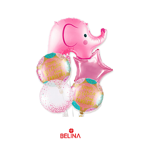 Set de globos elefante rosado 5pcs