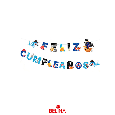 Guirnalda feliz cumpleaños pirata 5m