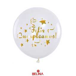 Sticker para globos feliz cumpleaños color dorado 2pcs