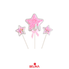 Set de toppers de estrella rosa 3pcs 9x19cm