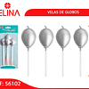 Velas globos color plata 4pcs