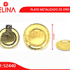 Plato metalizado oro 23cm 6pcs