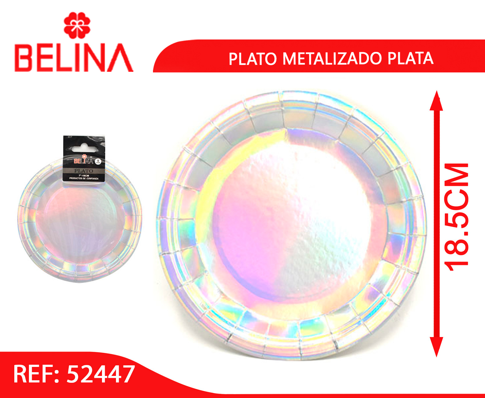 Platos Blancos 22.5cm 10pcs - Belina Cotillón