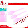 Cucharas plásticas color rosado 20pcs 14cm