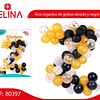 Árco orgánico de globos dorado y negro 98pcs