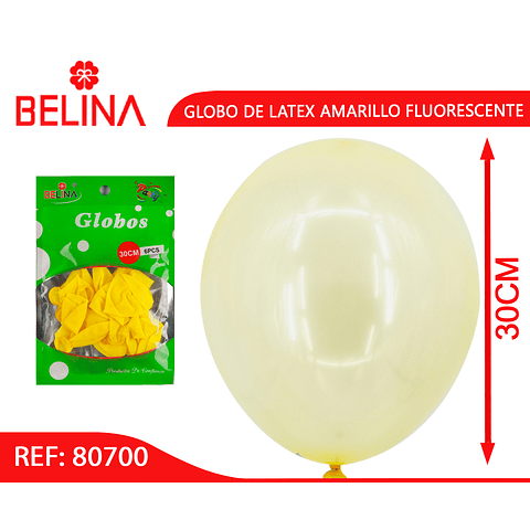 Globo de látex amarillo fluorescente 6pcs 30cm