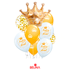 Set de globos corona dorado y blanco 9pcs