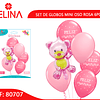Set de globos mini oso rosa 6pcs