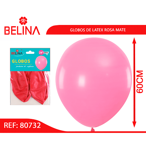 Globos de látex rosa mate 2pcs 60cm