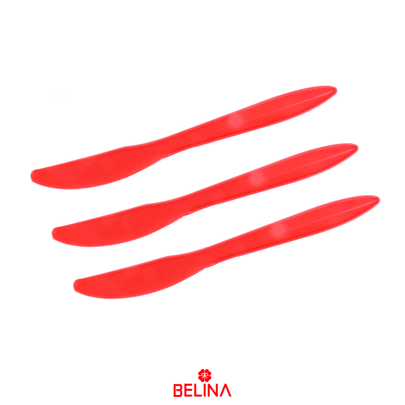 Cuchillo plásticos rojo 20pcs 16cm