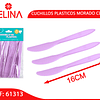 Cuchillos plásticos morado claro 20pcs 16cm