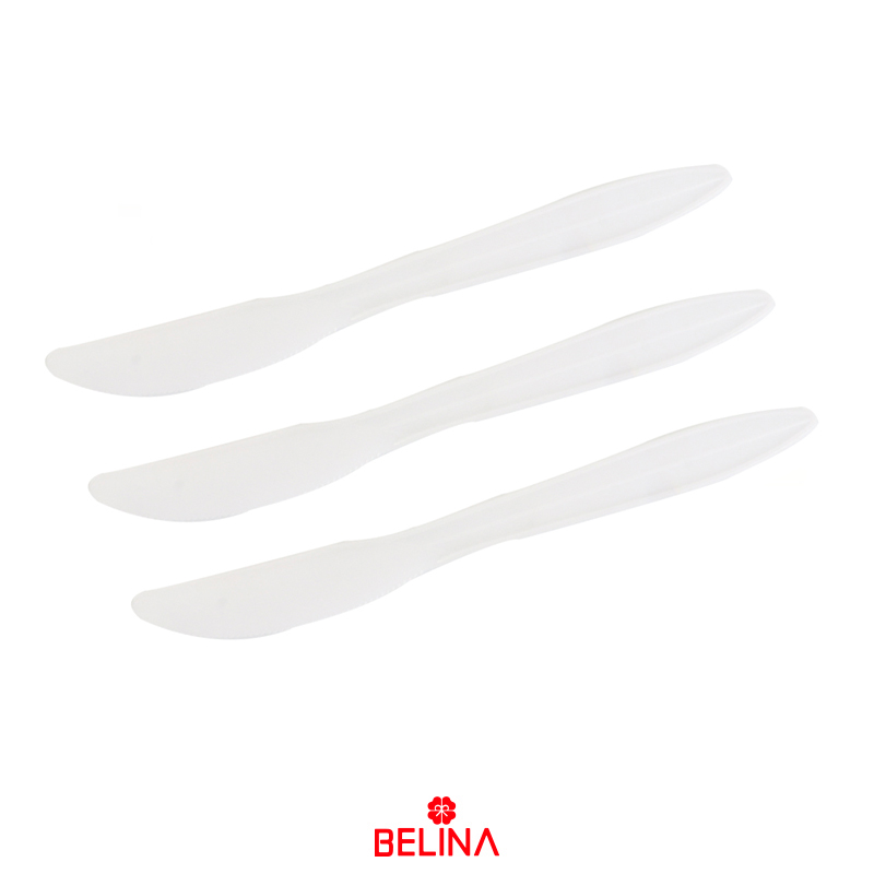 Cuchillo plástico blanco 20pcs 16cm
