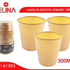 Vasos plásticos dorado 10pcs 300ml