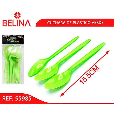 Cucharillas plasticas verdes 12pcs