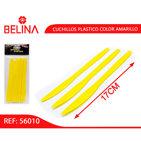 Cuchillo plastico amarillo 12pcs