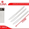 Cuchillos plasticos blancos 12pcs