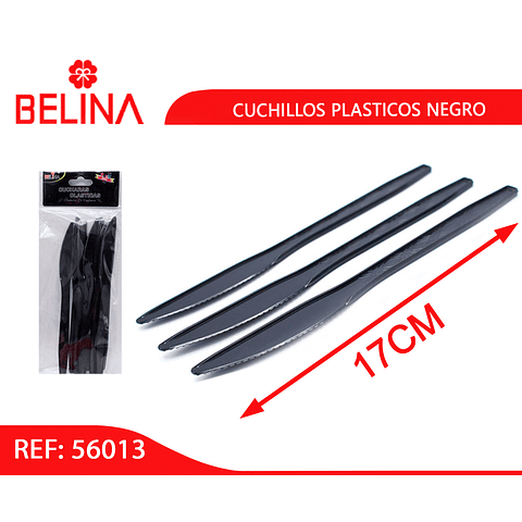 Cuchillo plastico negro 12pcs