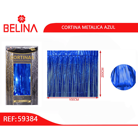 Cortina metálica mate azul 100x200cm