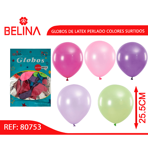 Globos de látex perlado colores mixtos 30pcs 25.5cm