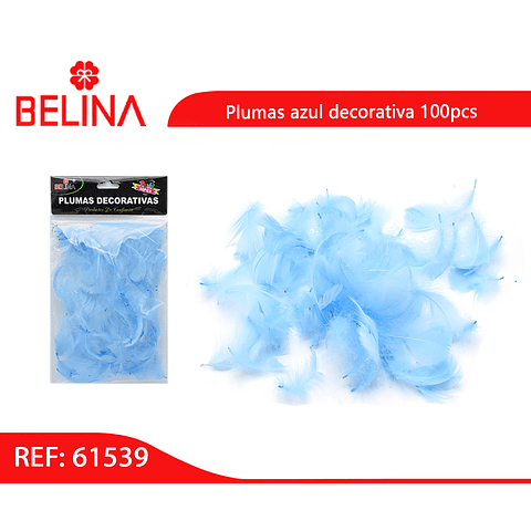 Plumas color azul claro 100pcs