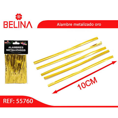 Alambres metalizados oro 10cm 500pcs aprox.