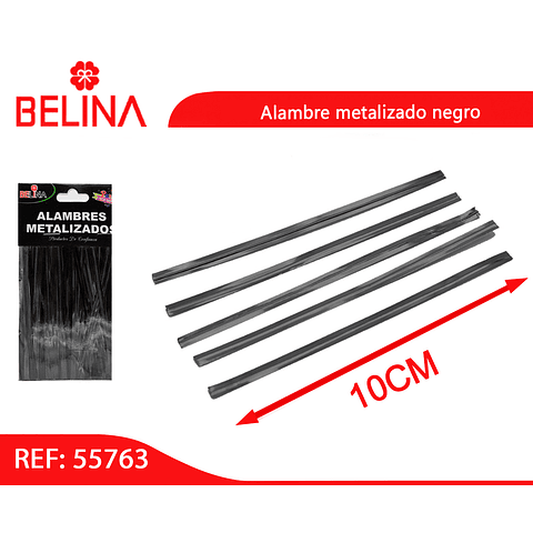 Alambres metalizados negro 10cm 500pcs aprox.