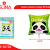 Globo metálico oso panda happy birthday